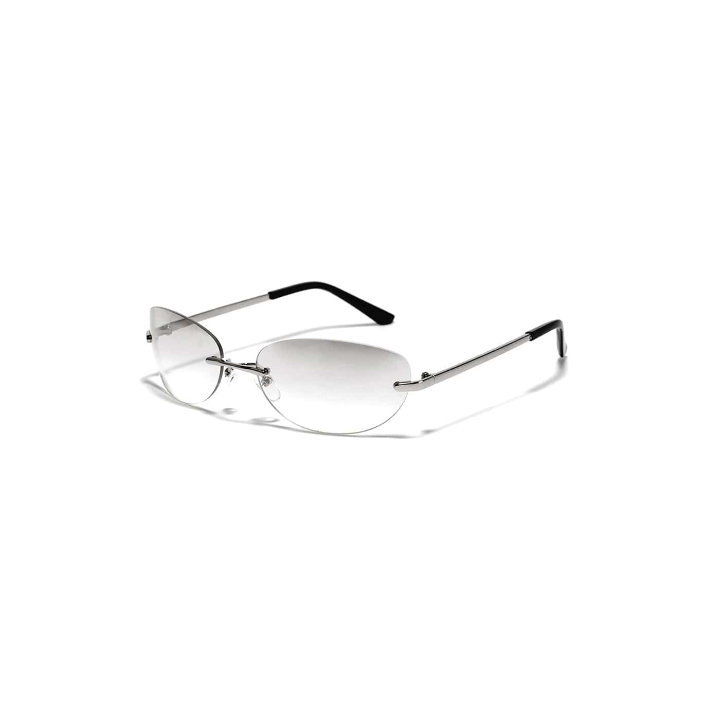 Randlose ovale modische Sonnenbrille aus Metall