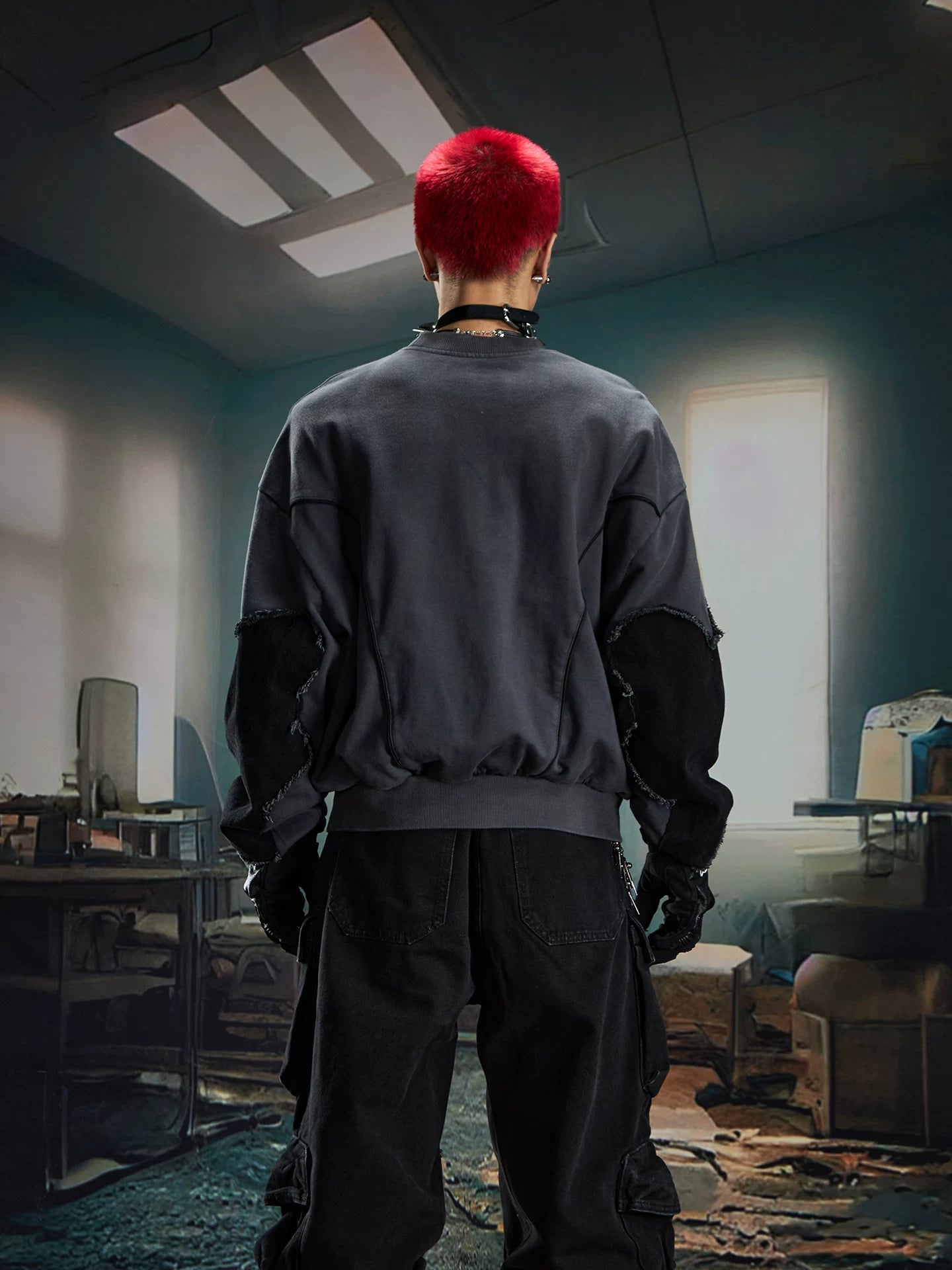 Riftstar Shredded Oversize Crewneck Sweater