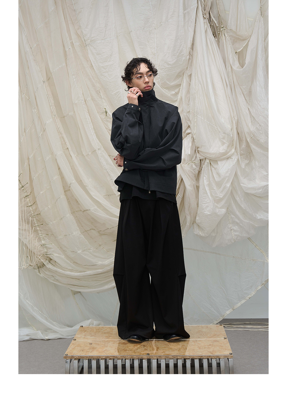High Collar Oversized Bomber Jacket