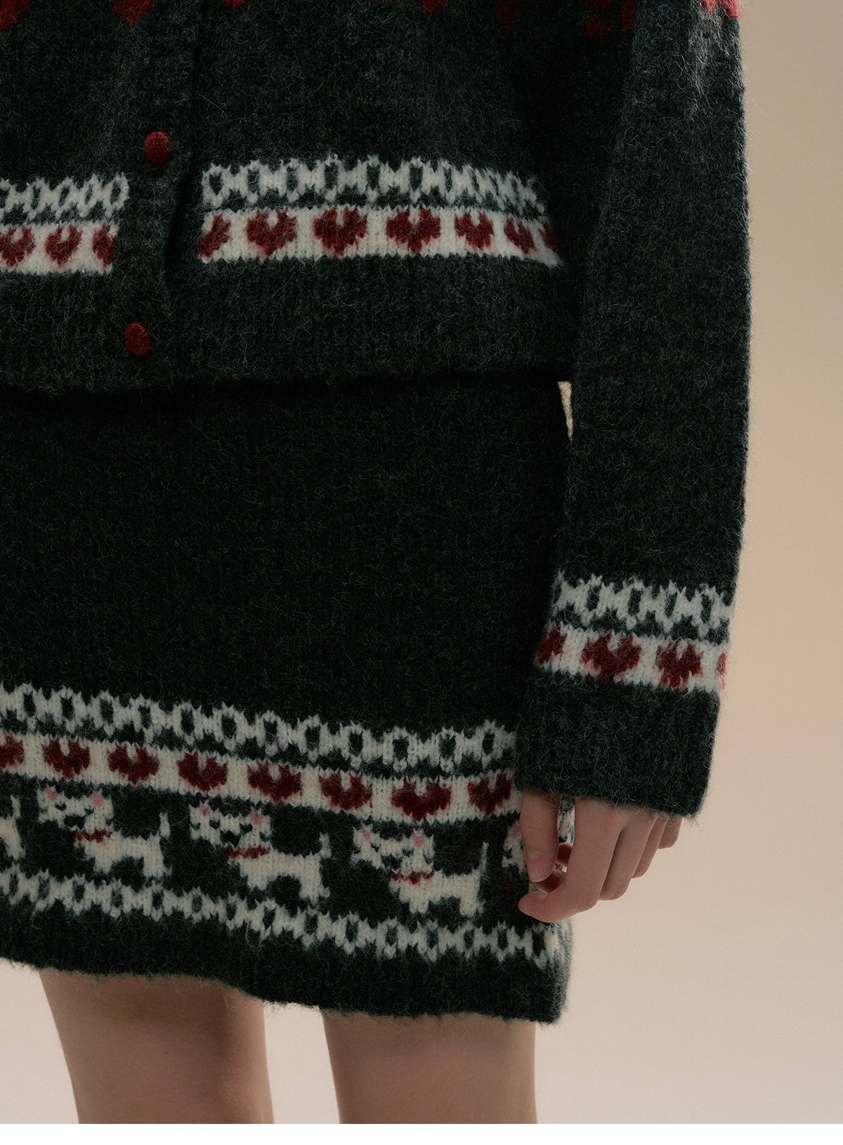 Fair Isle Knit Winter Sweater and Skirt Set