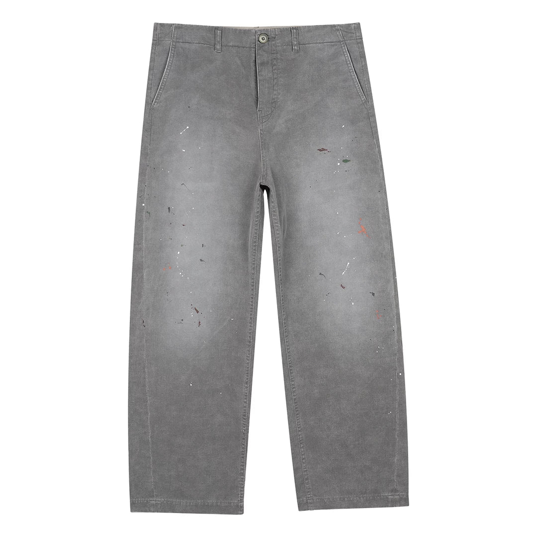 Straight-Leg Painted Pants