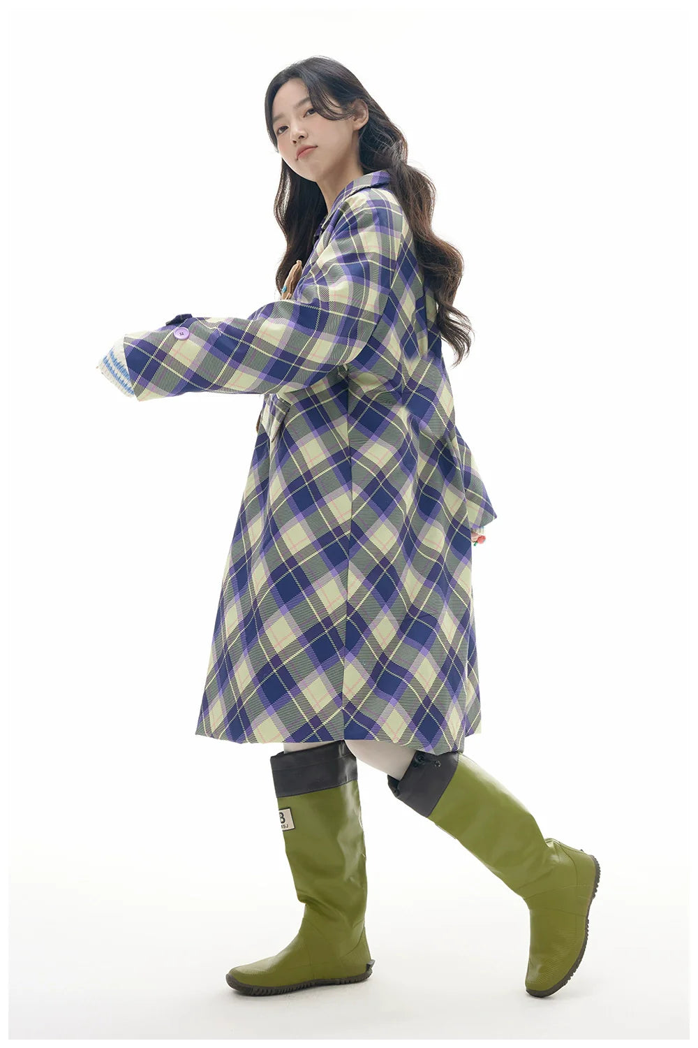 Plaid Teddy Bear Applique Coat