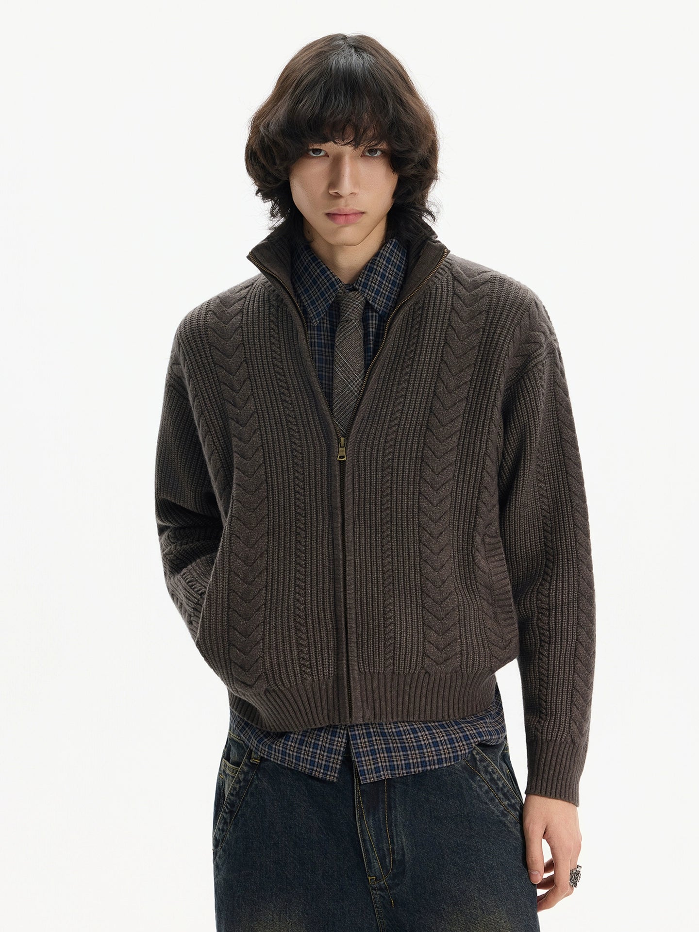 Heritage Weave Zip Cardigan