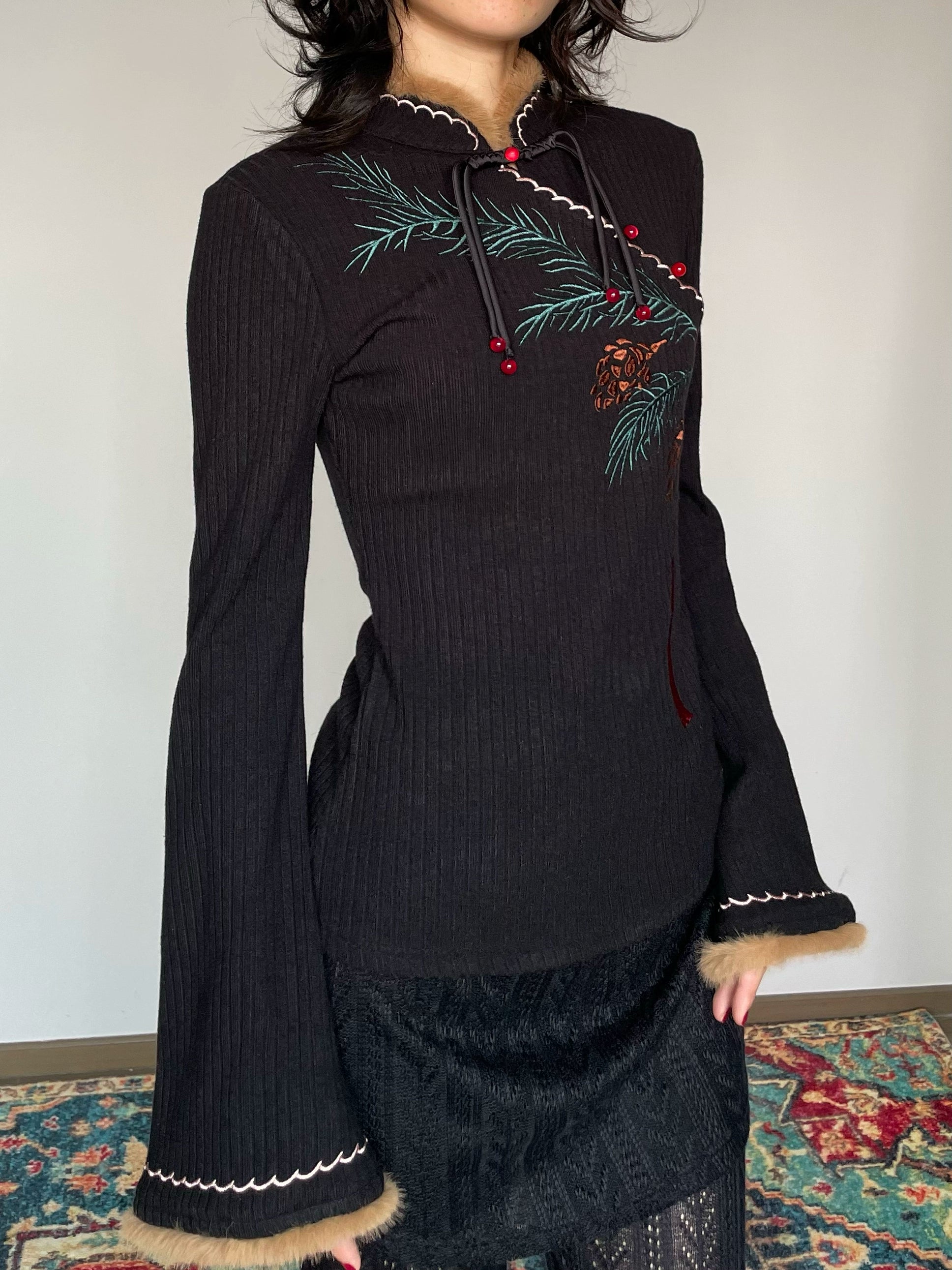 Pine Embroidered Sweater
