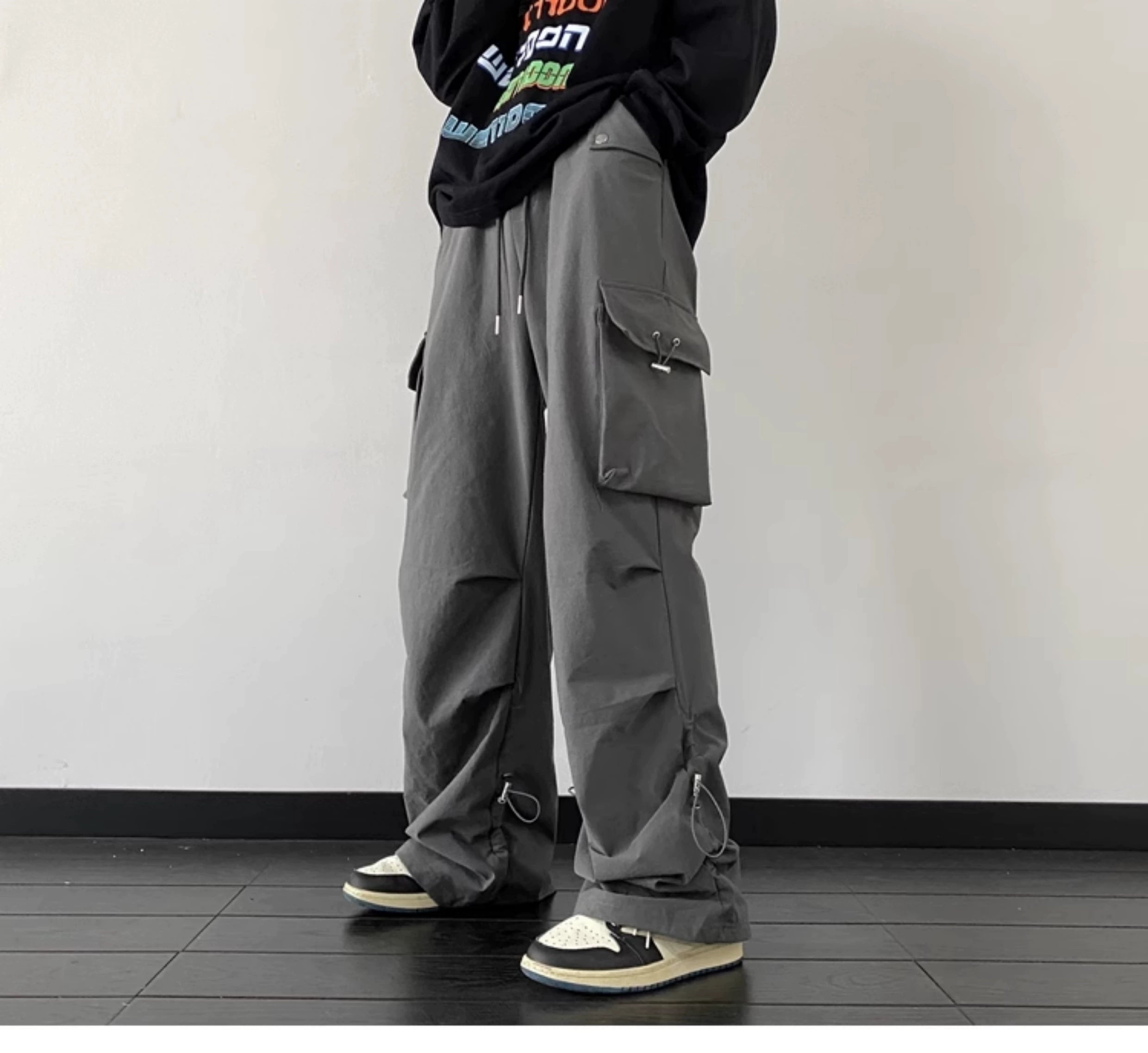 Baggy Black Cargo Street Pants