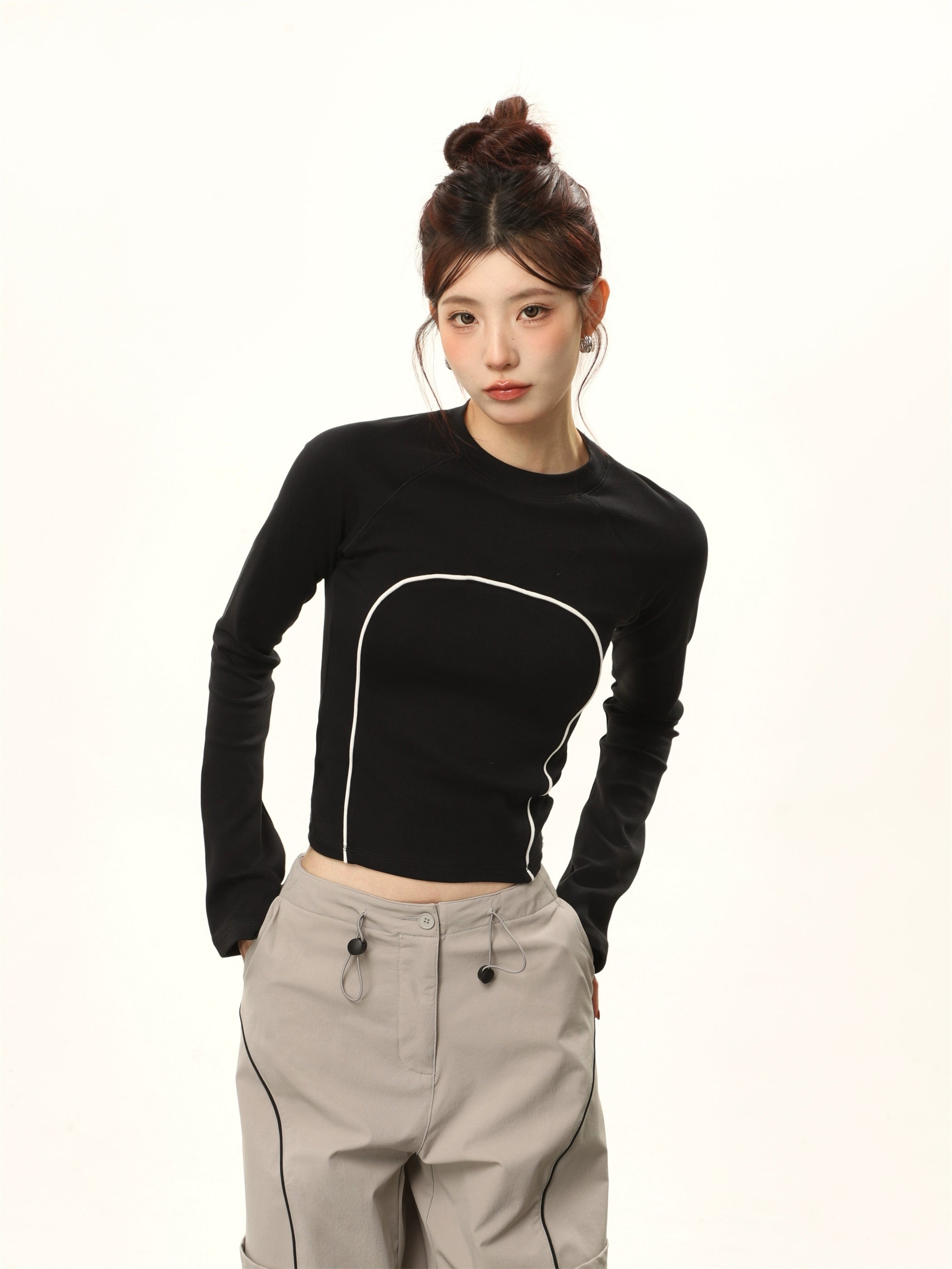 Striped Color Block Long Sleeve T-shirt