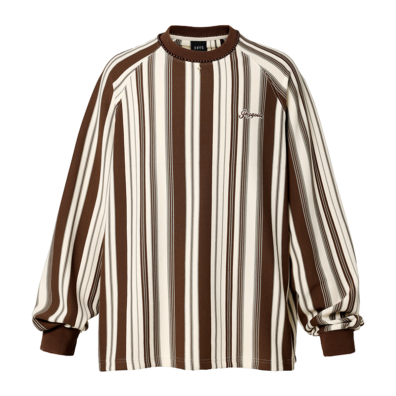 Contrast Striped Long Sleeve T-Shirt - chiclara