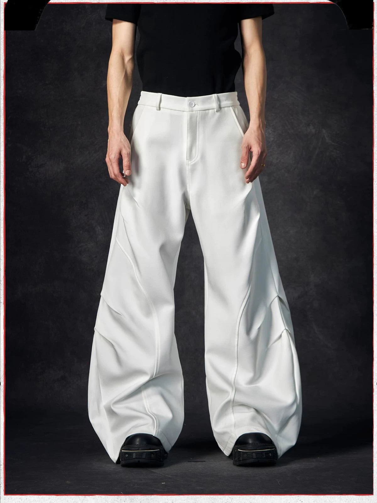 Wave Contour Wide‑Leg Trousers
