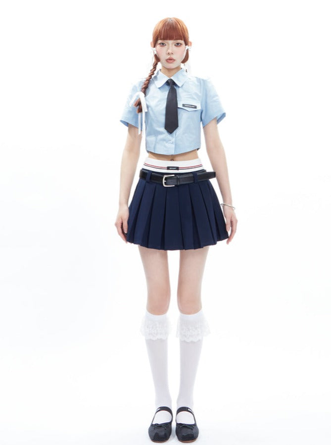 Sky High Crop Uniform Top