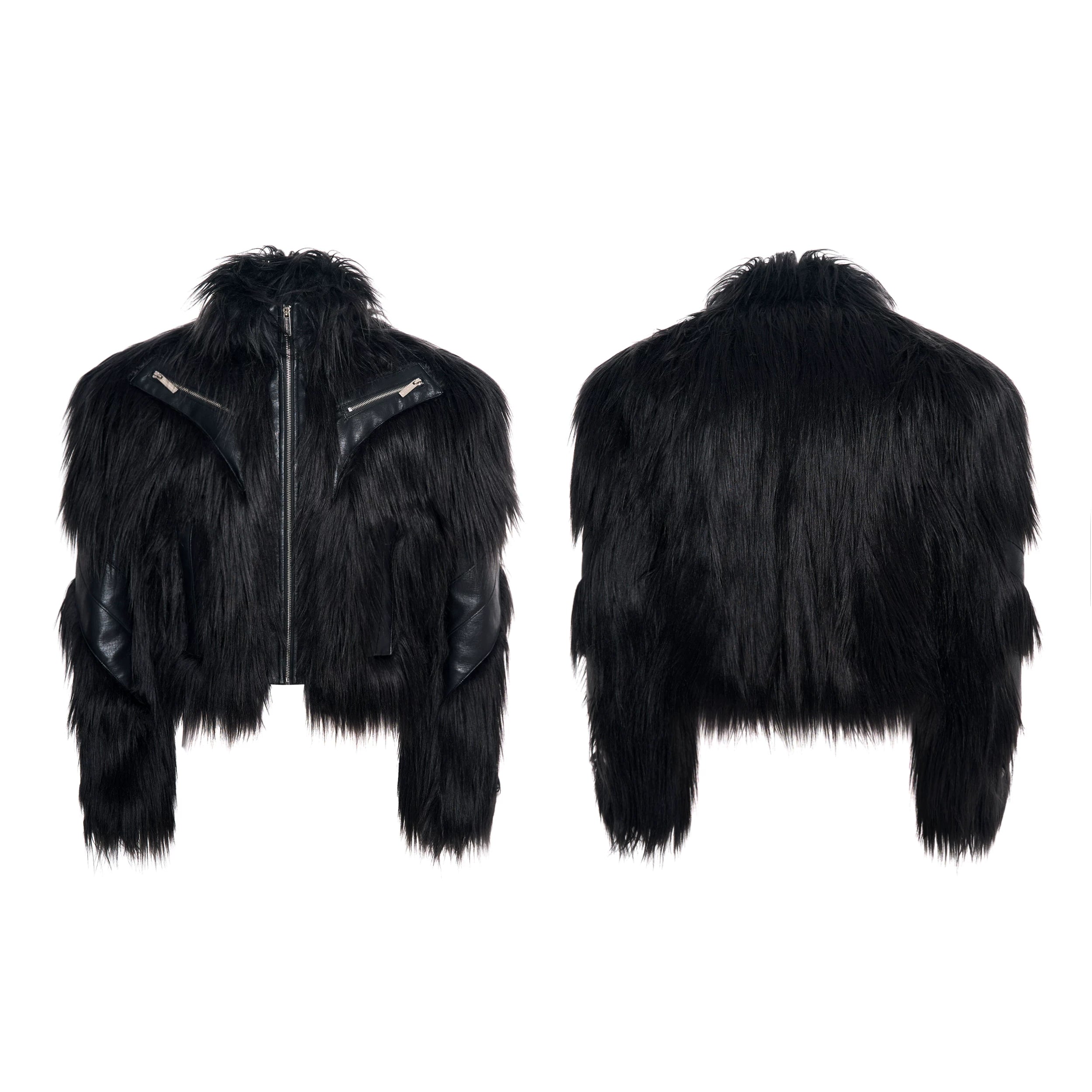 Beast Faux‑Fur Rider Jacket