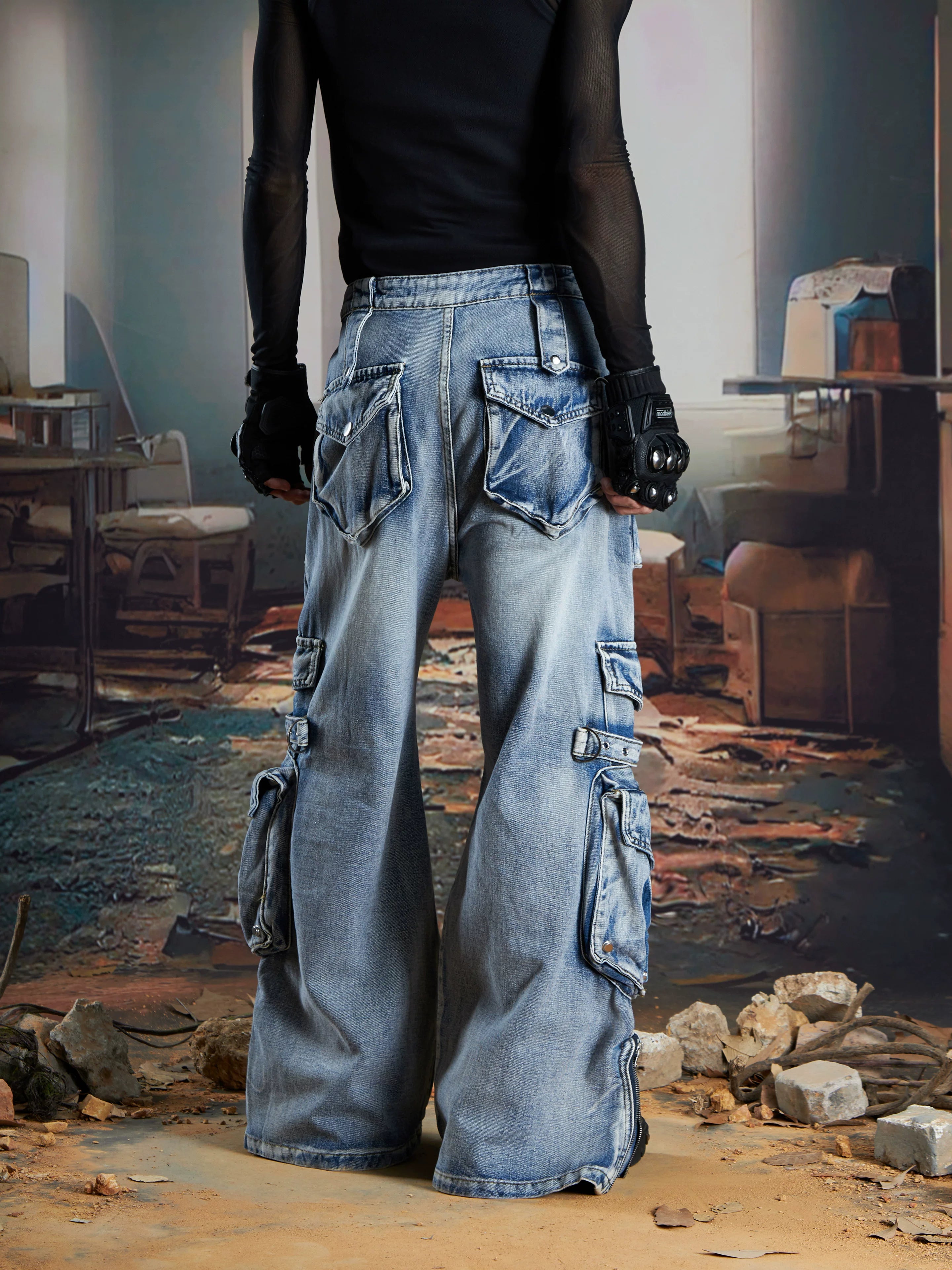 Wasteland Havoc Multi‑Pocket Cargo Jeans