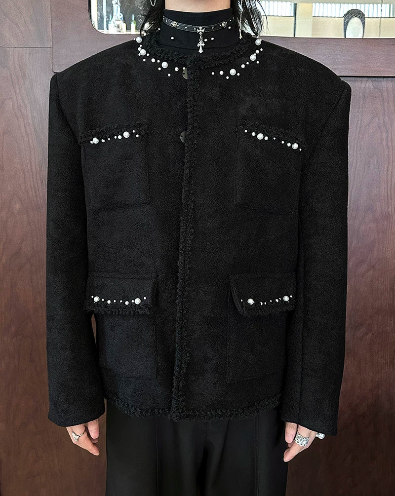 Midnight Relic Pearl-Trace Bouclé Jacket