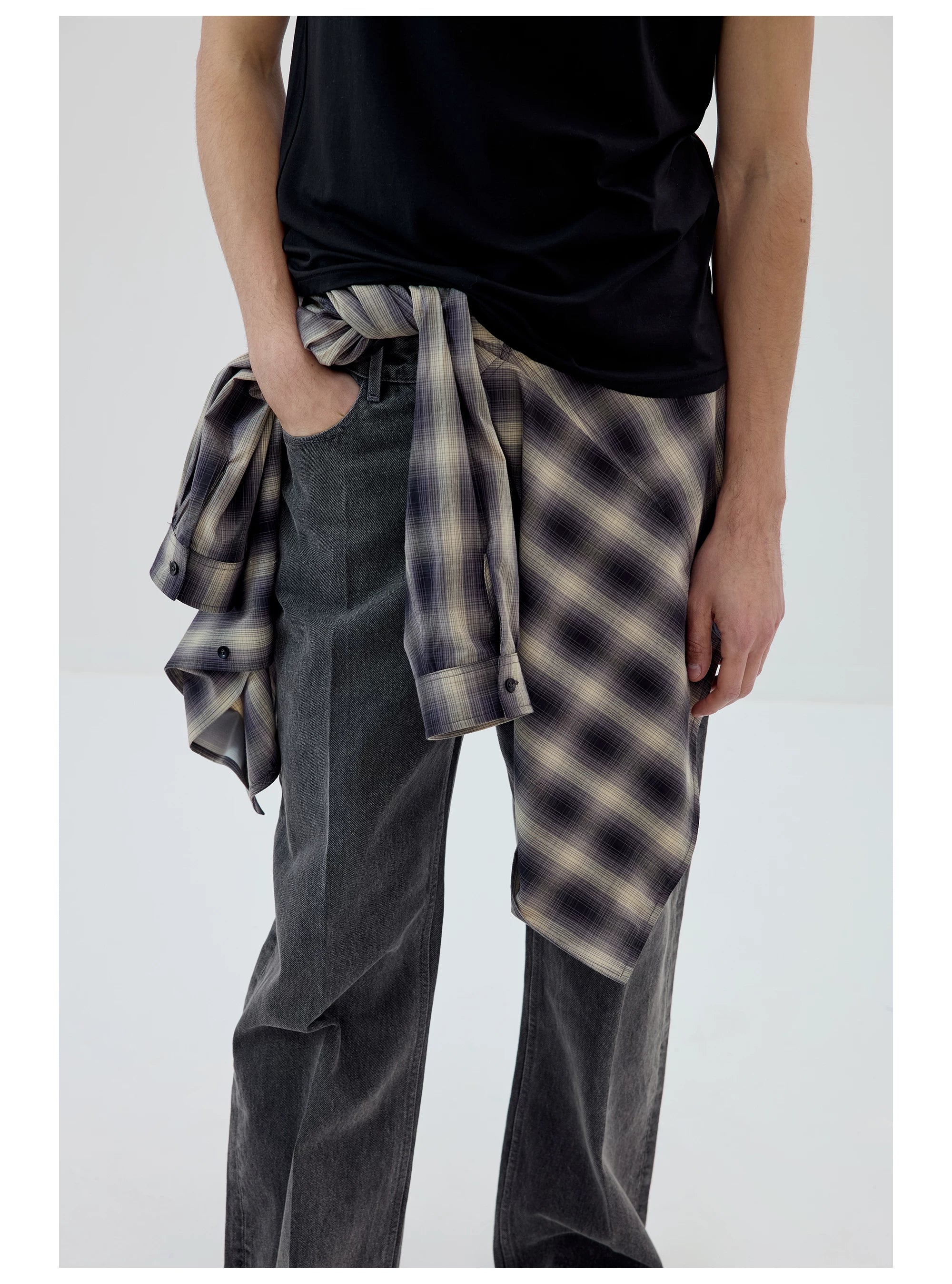Oversized Plaid Button-Up Shirt