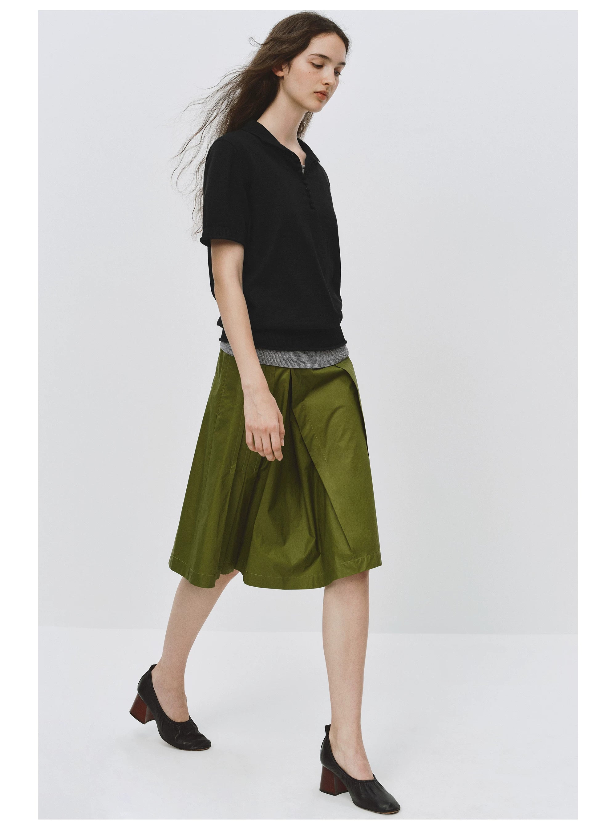 Wrap Pleat Tech Skirt