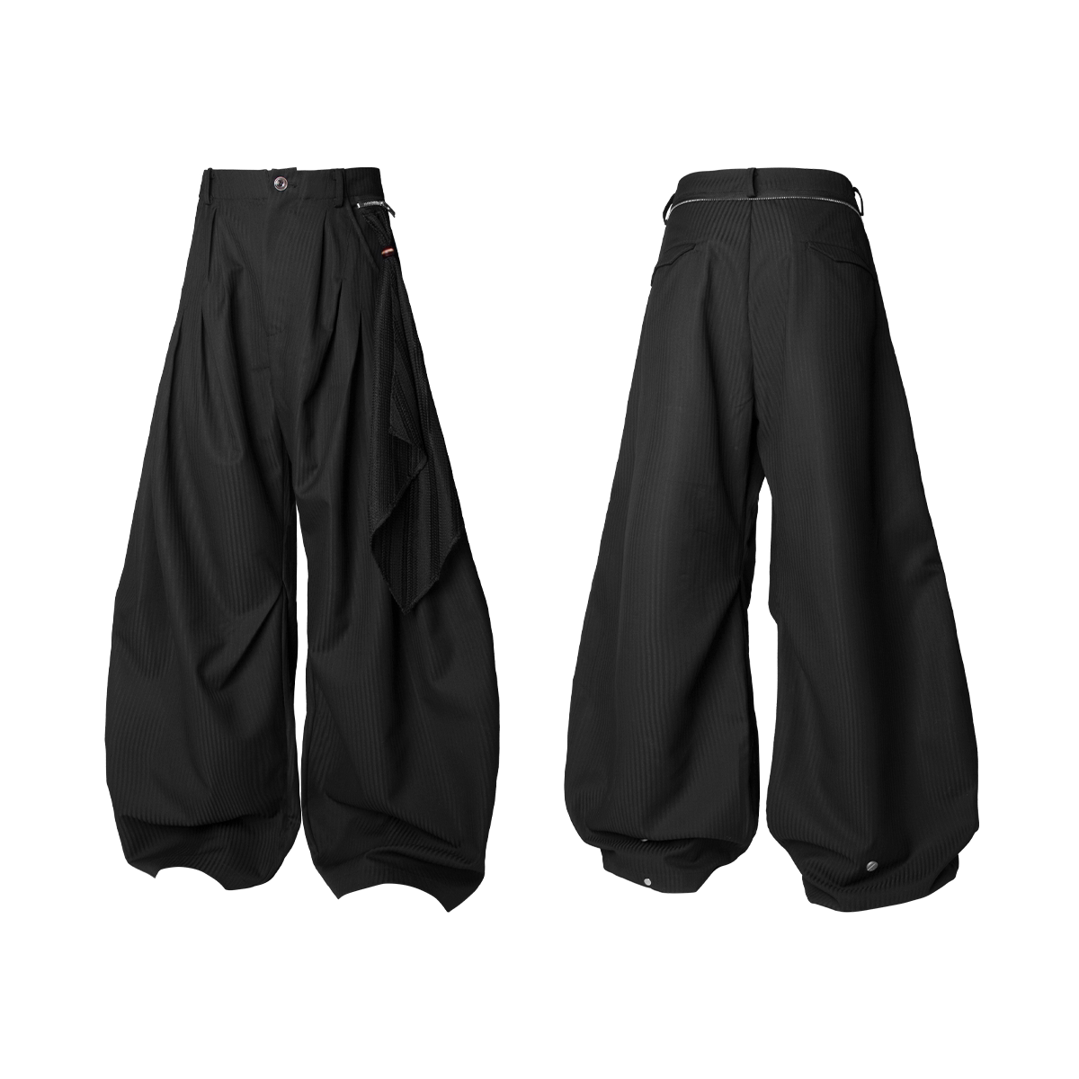 Draped Tassel Barrel Leg Trousers