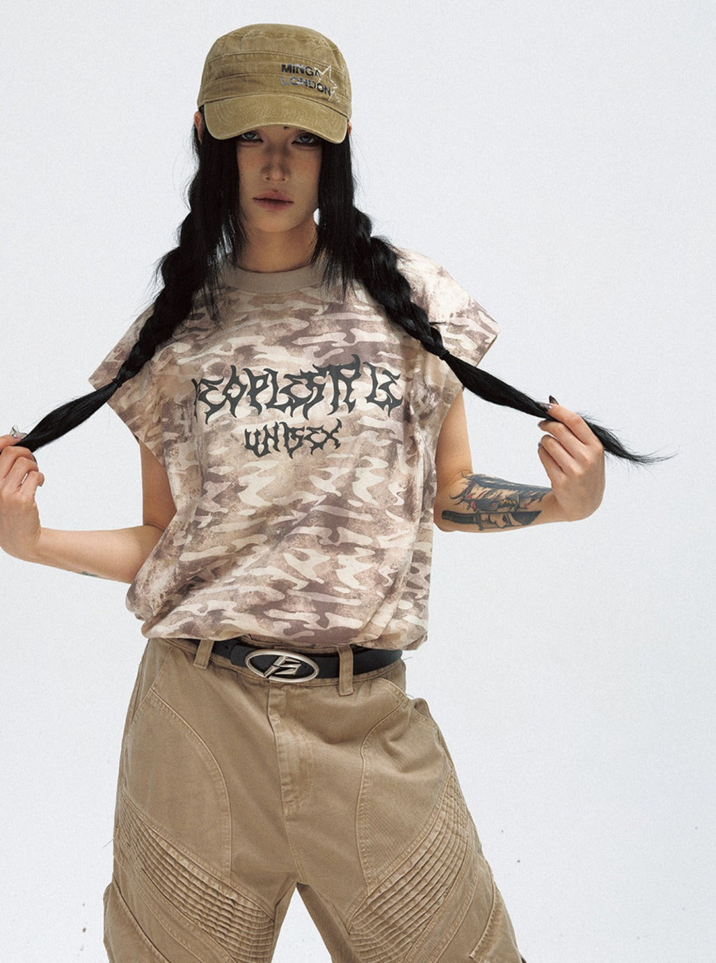 Men's Punk Letter Wash Vest Top