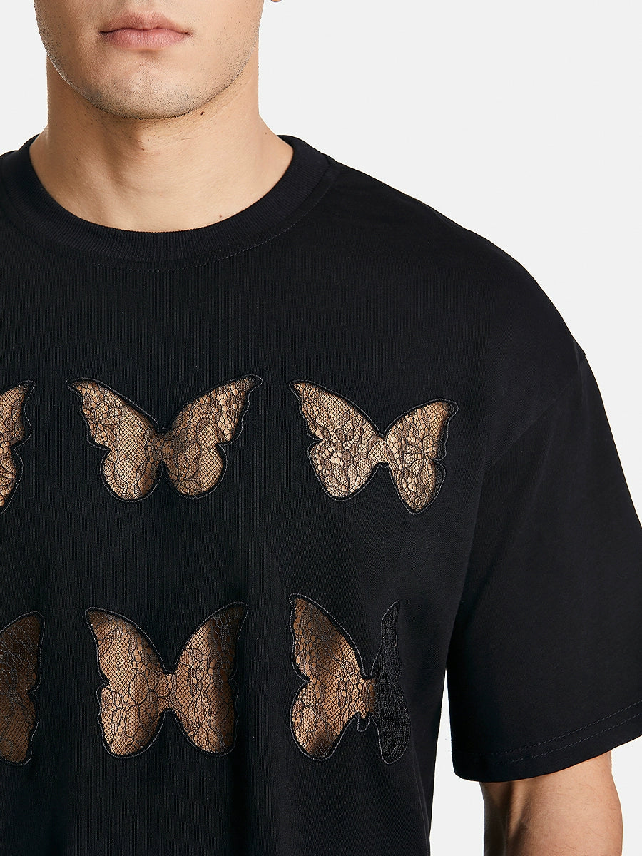 Butterfly Motif Oversized Tee