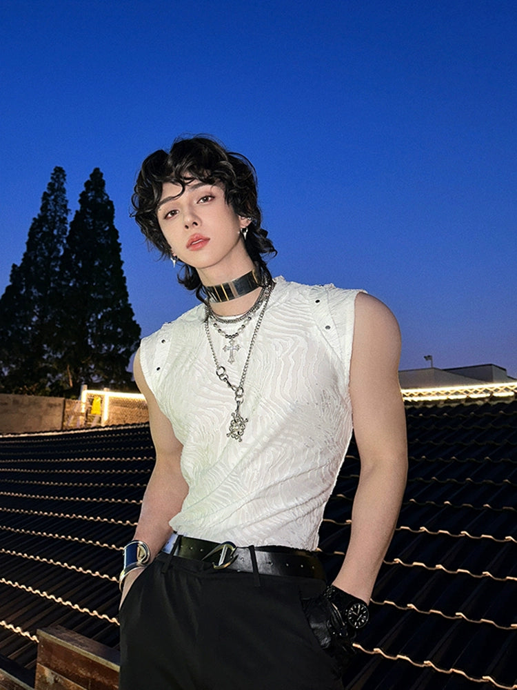 Textured Sleeveless Shirt