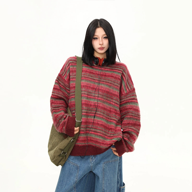 Mulled Berry Stripe Knit Sweater