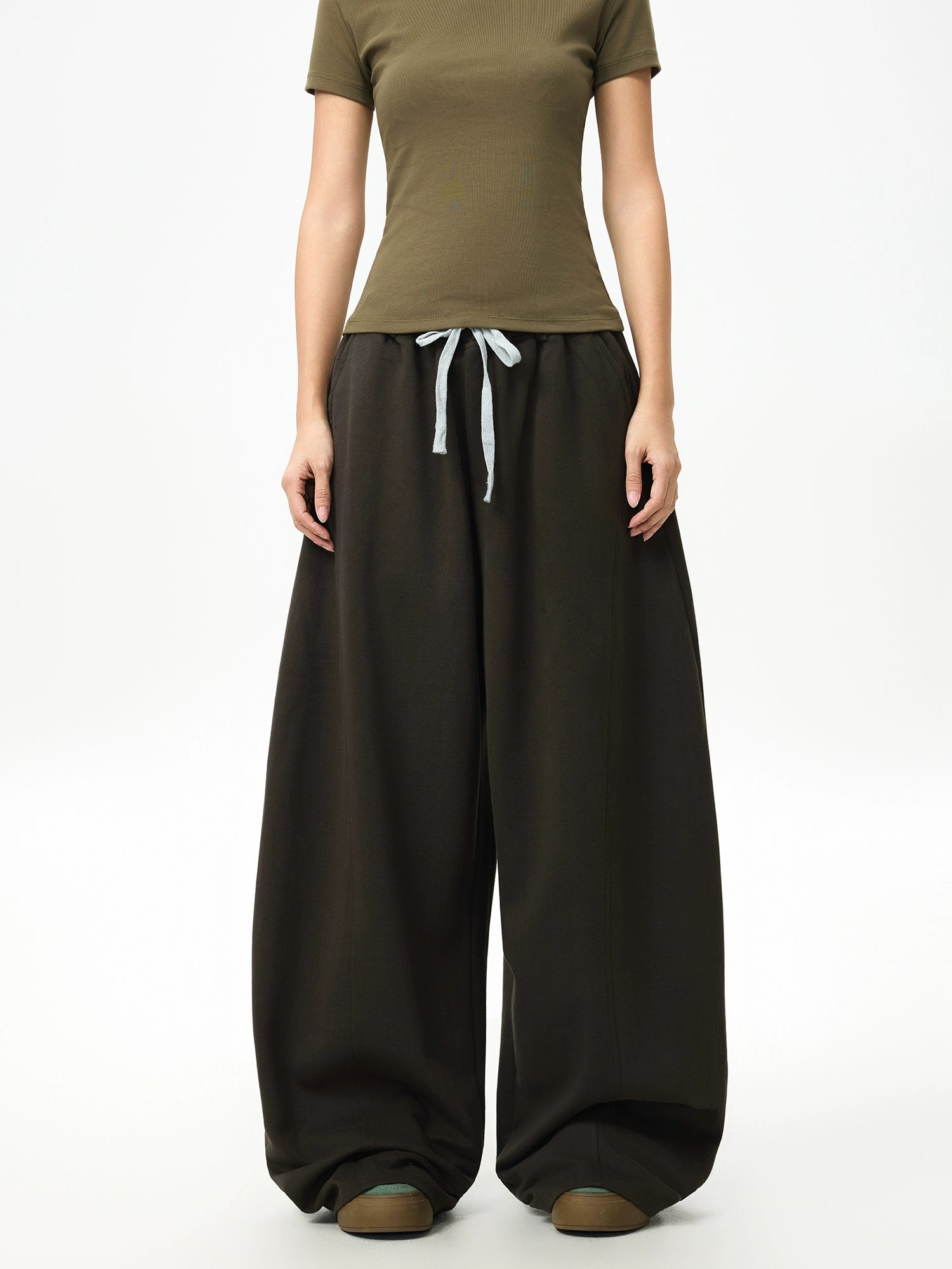 Mocha Drift Wide-Leg Sweatpants