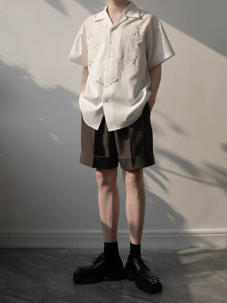 Sunlit Cameo Embroidered Camp Shirt
