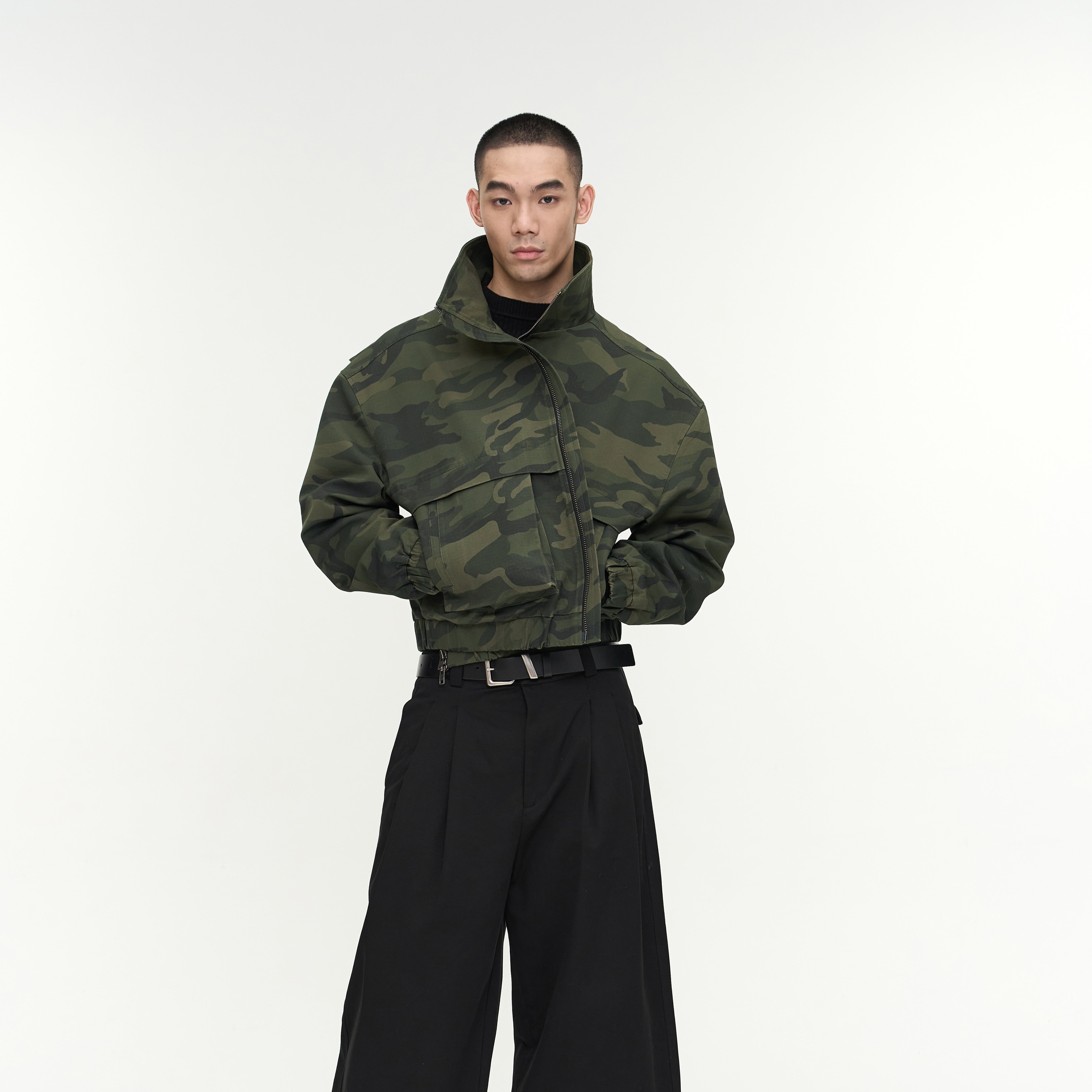 Water-Repellent Stand-Collar Jacket