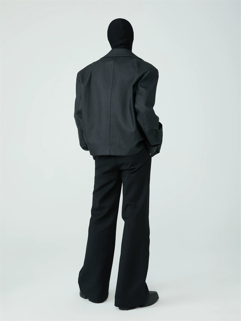 Buttonless Minimalist Pu Leather Jacket In Black - chiclara