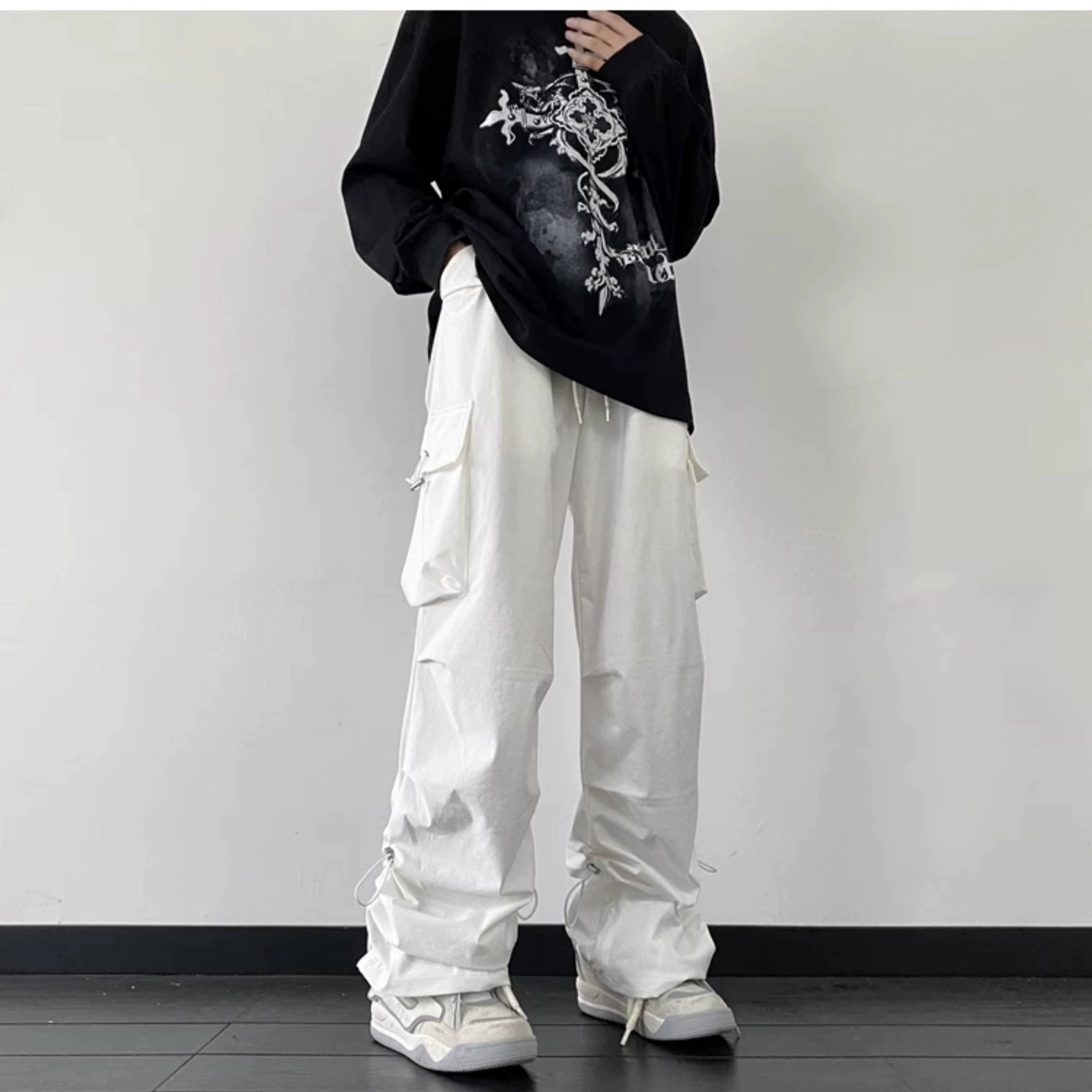 Baggy Black Cargo Street Pants