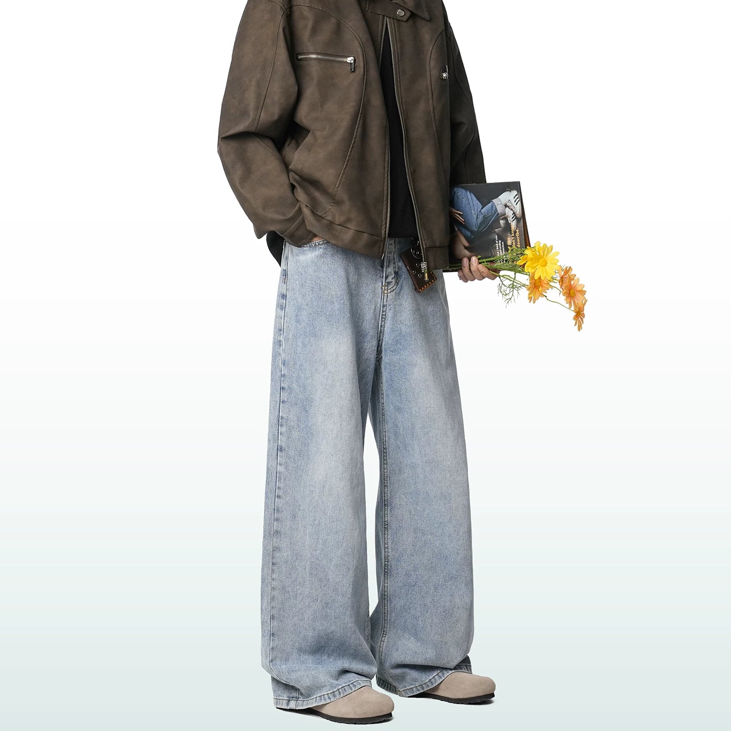 Harbor Fade Wide-Leg Jeans
