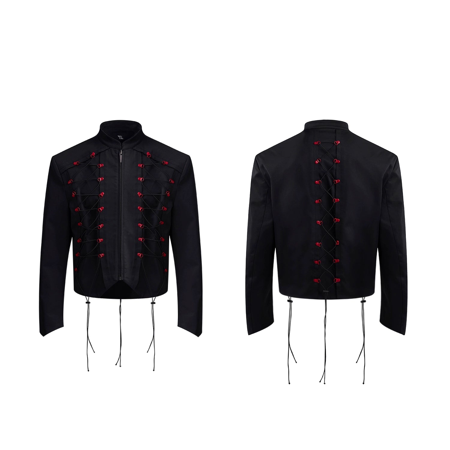 Lace-Up Jacket and Flare Pants Setup