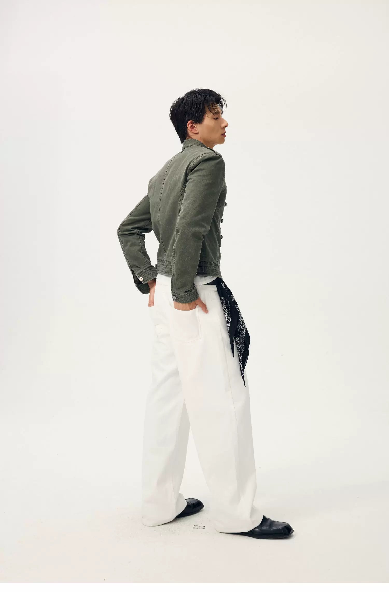 Olive Regiment Cropped Field Jacket