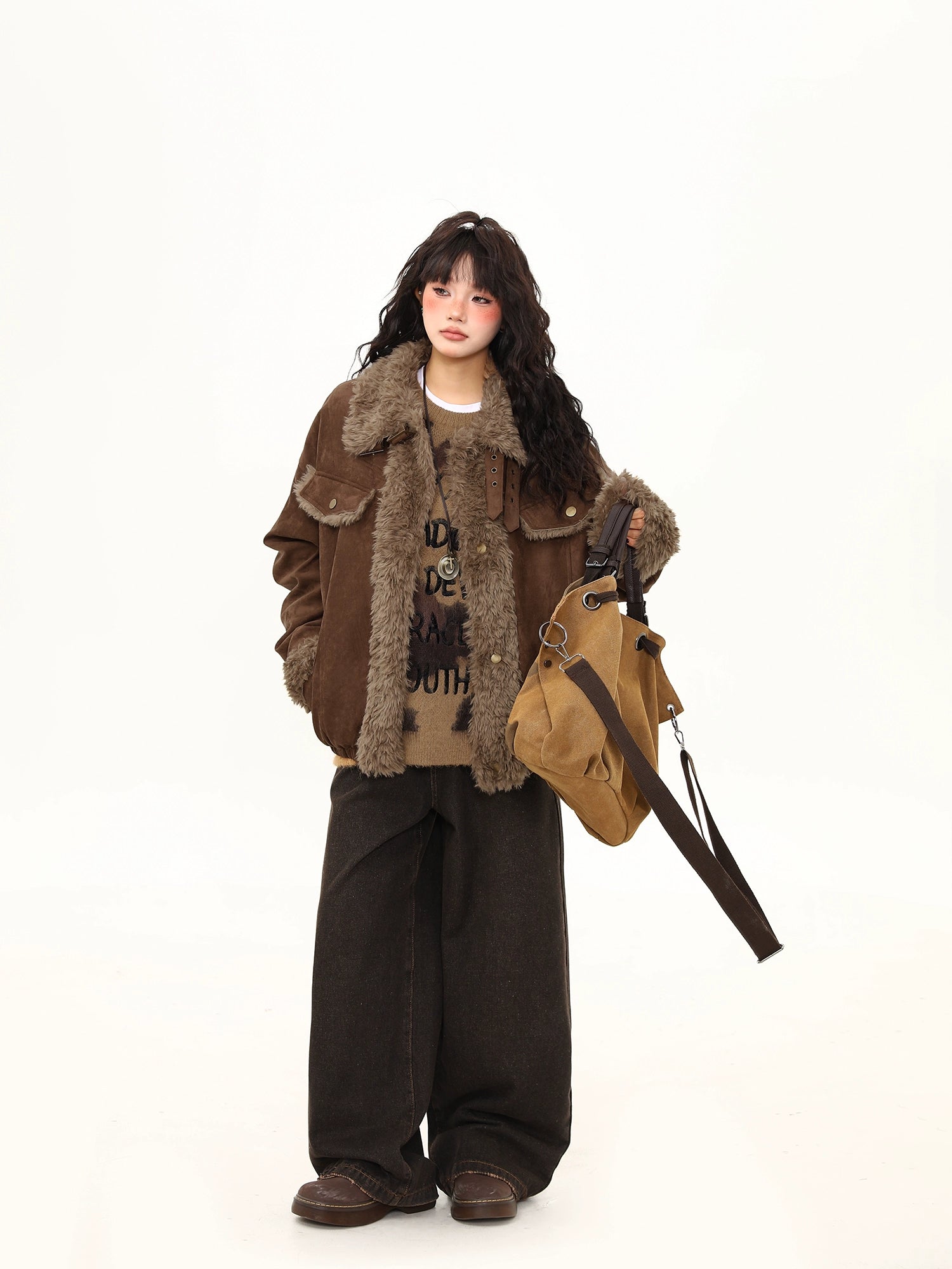 Cocoa Trail Shearling Lined Aviator Jacket