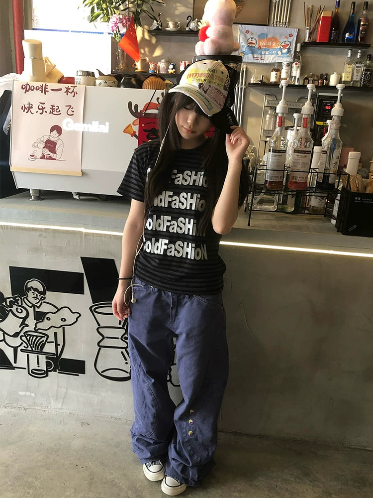 Quad Stripe Graphic Tee