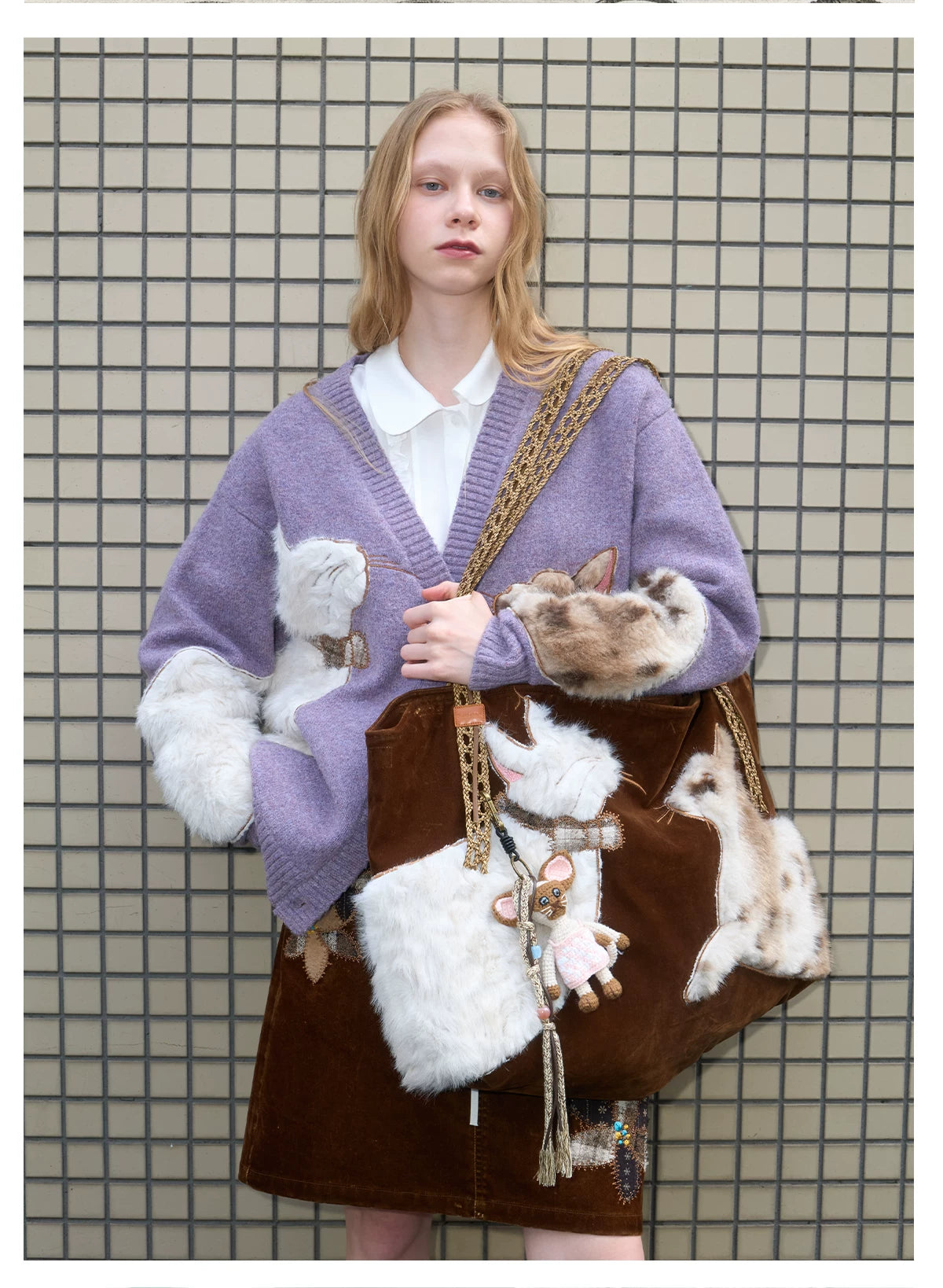 Velvet Purrmates Fuzzy Cat Cardigan
