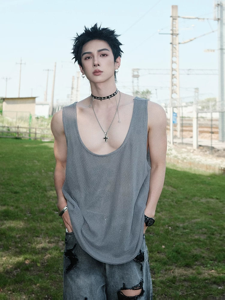 Railway Drift Mesh Drape Tank