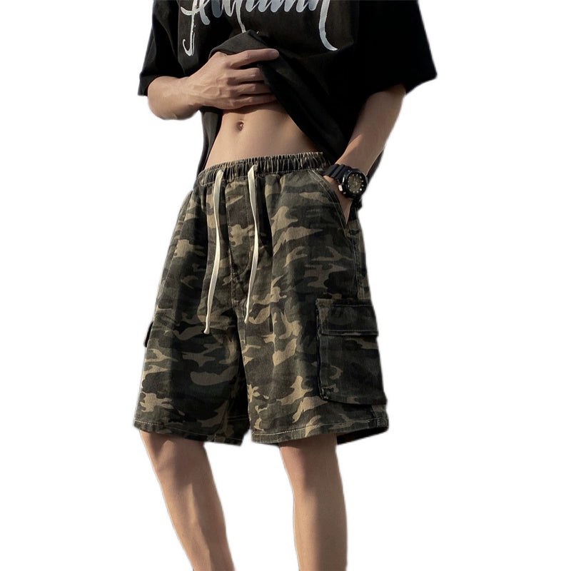 Camo Cargo Drawstring Shorts