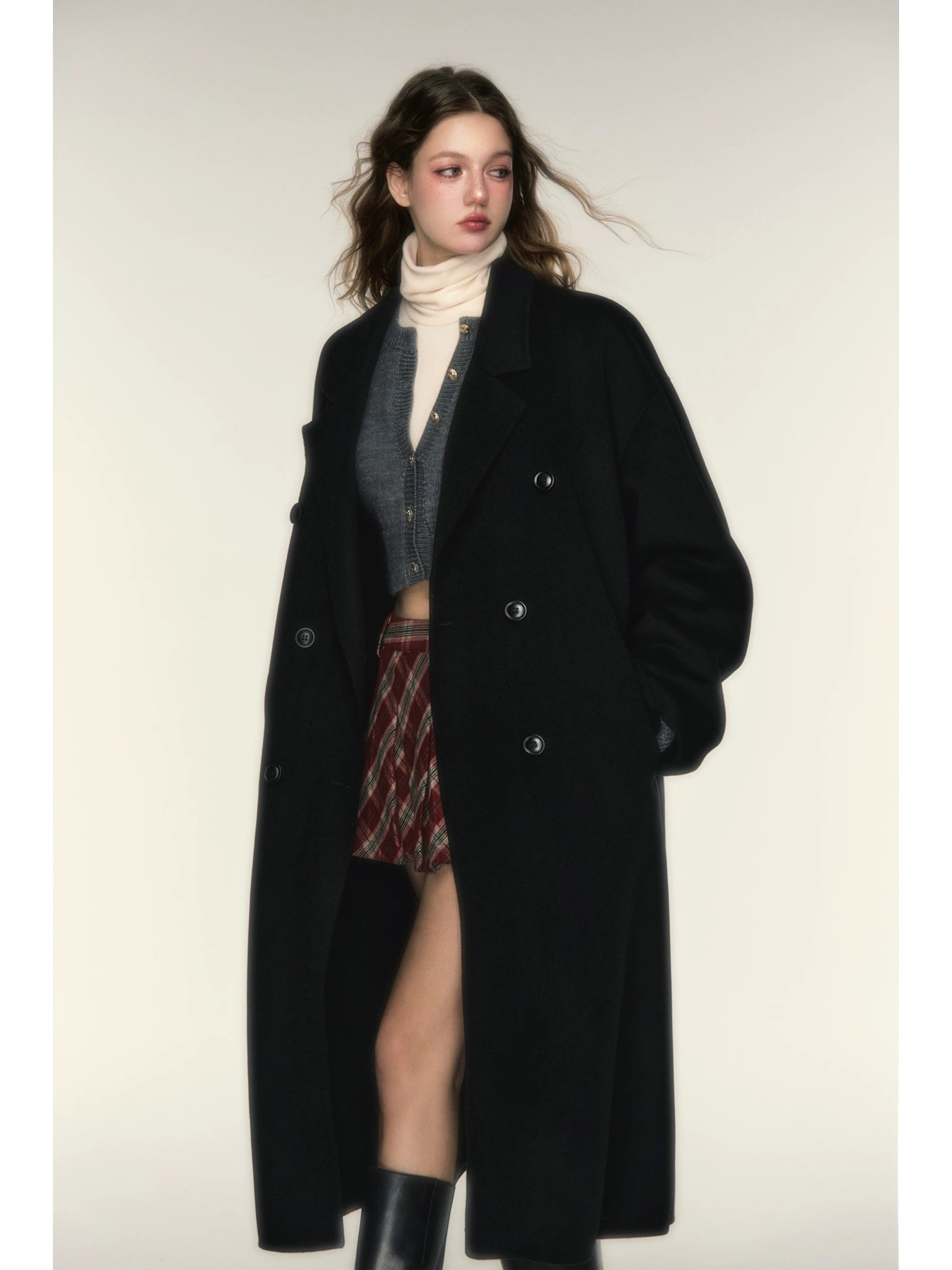 Metro Classic Double‑Breasted Wool Coat