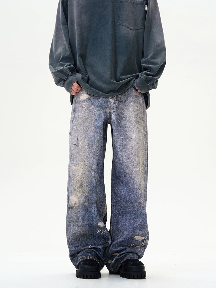 Indigo Splash Grunge Jeans