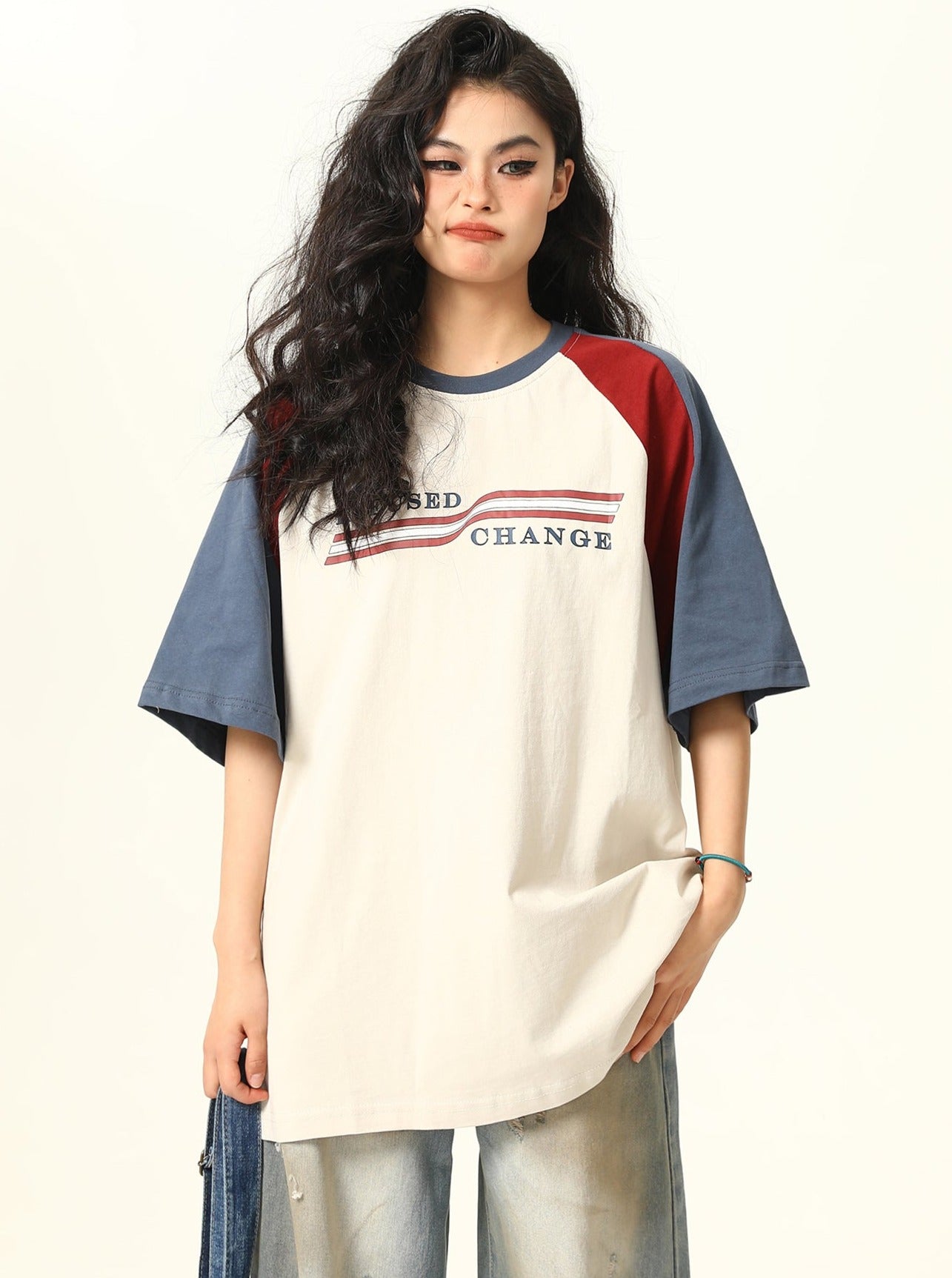 Vintage Color Block Baseball Tee