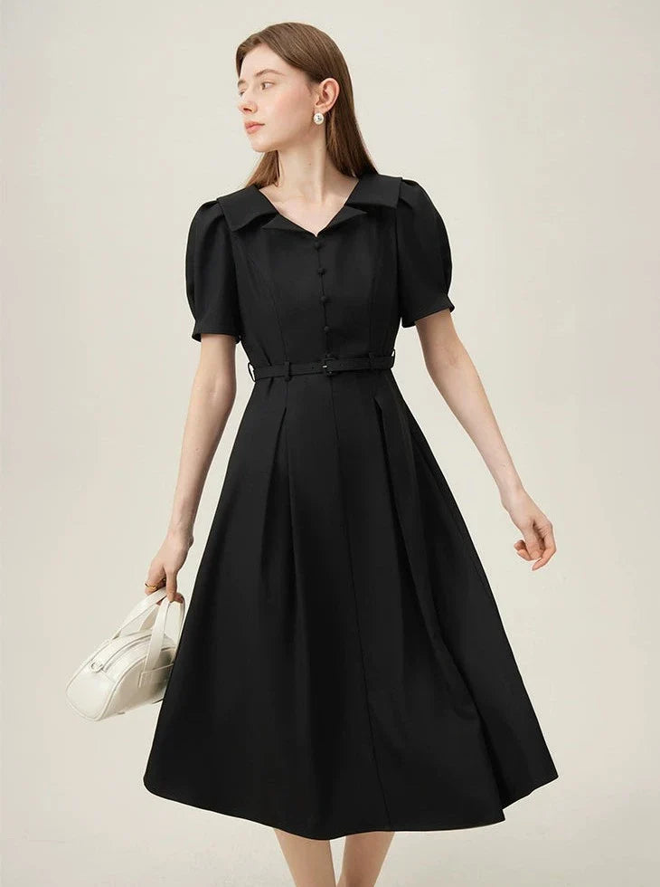 Vintage-Inspired Silhouette Elegant Midi Dress