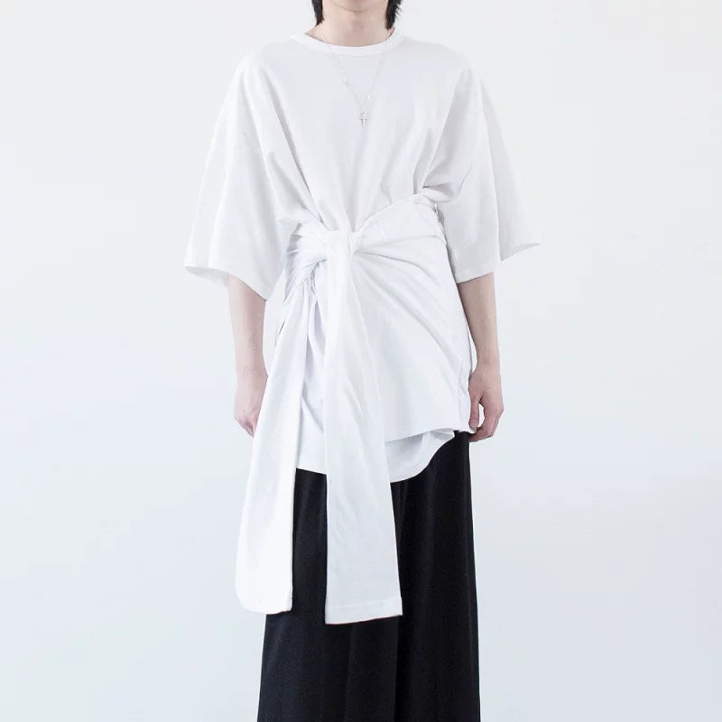 White Sash Wrap Tee