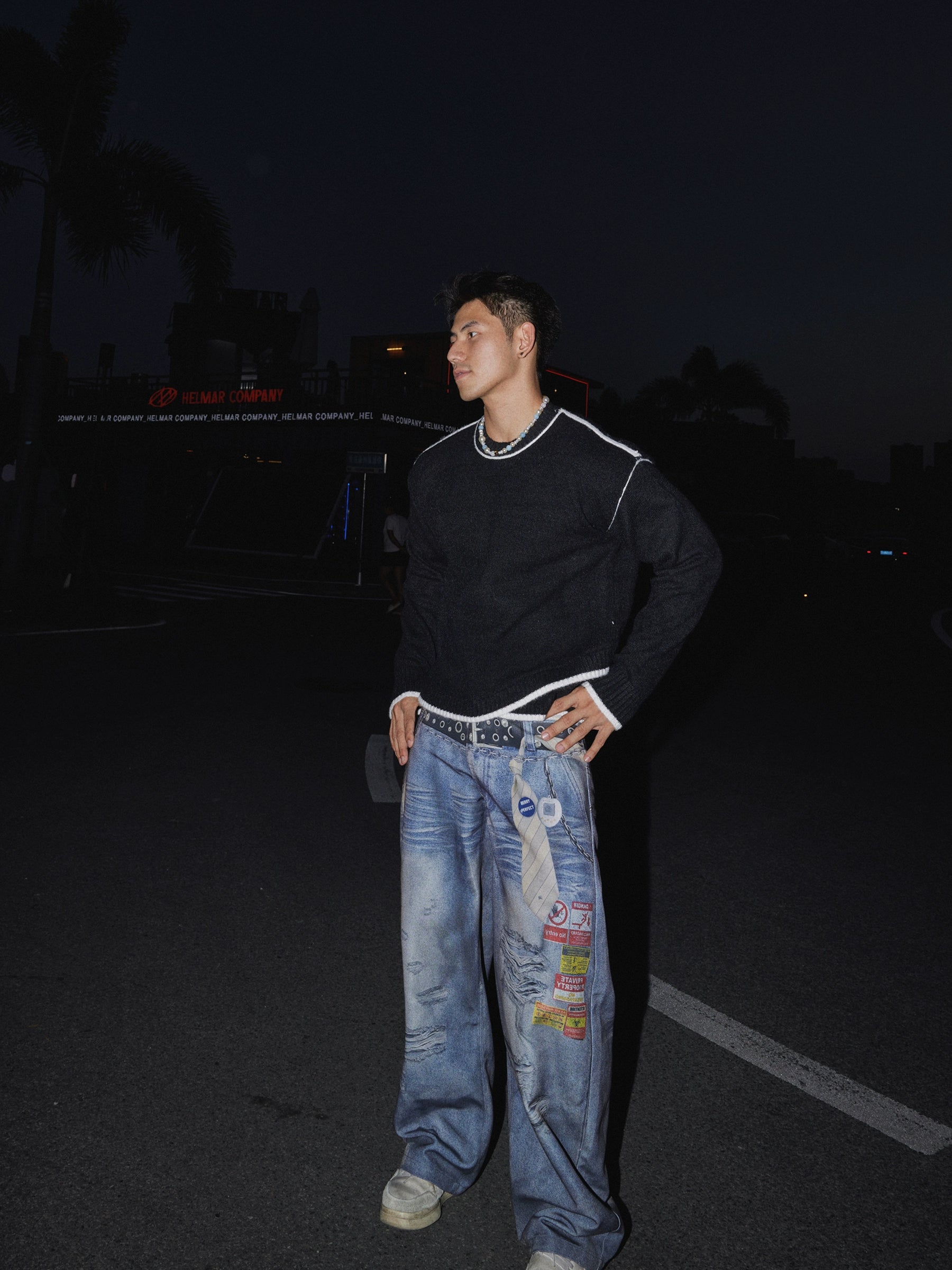 Moonlit Edge Raw Knit Sweater