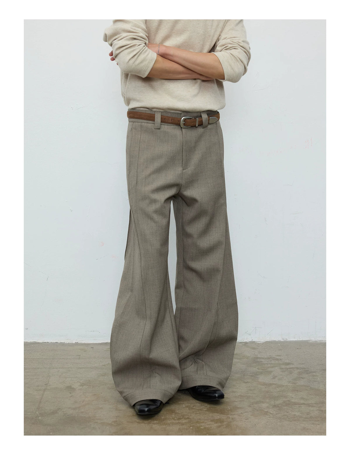 Dorian Pleated Wide-Leg Tailored Trousers