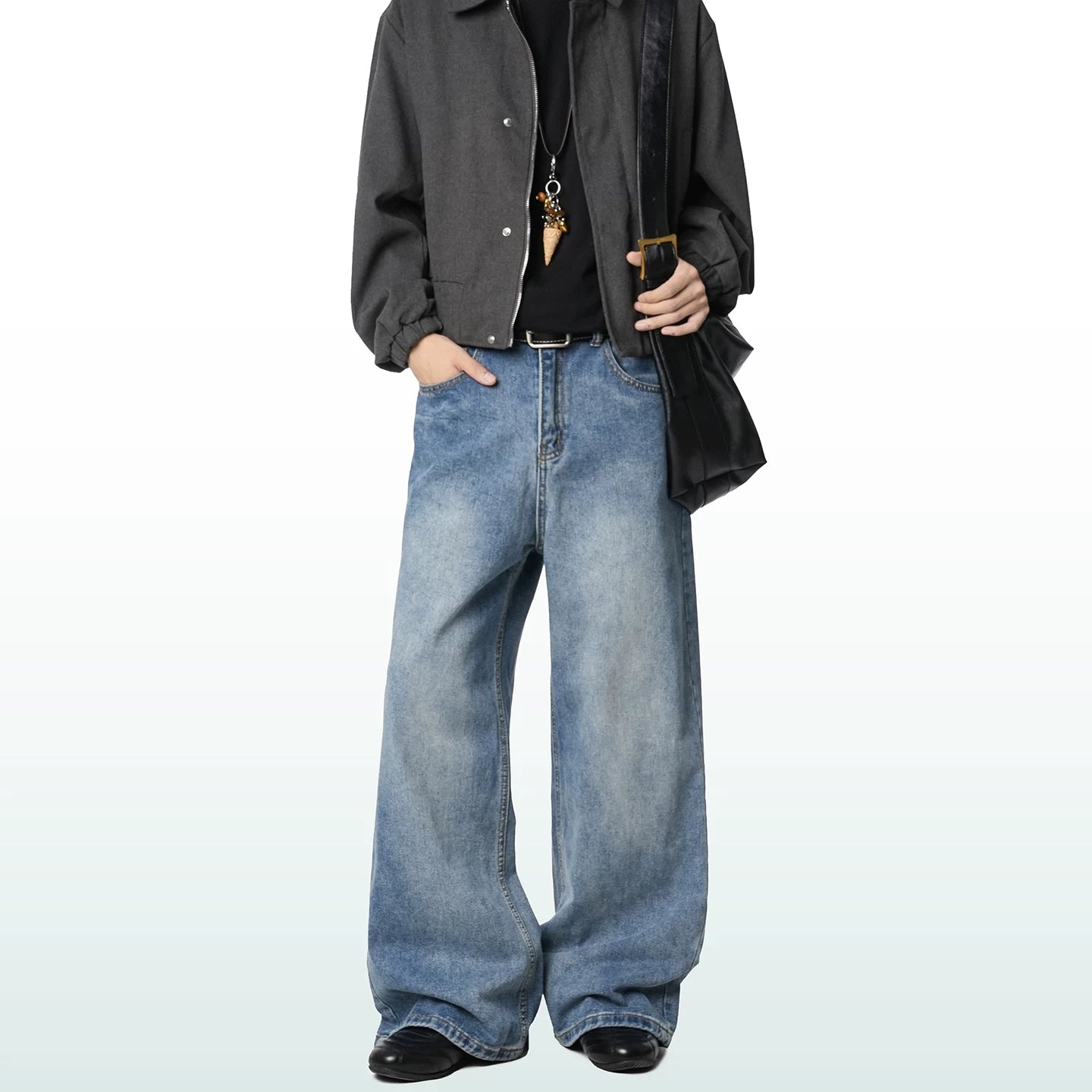 Harbor Fade Wide-Leg Jeans