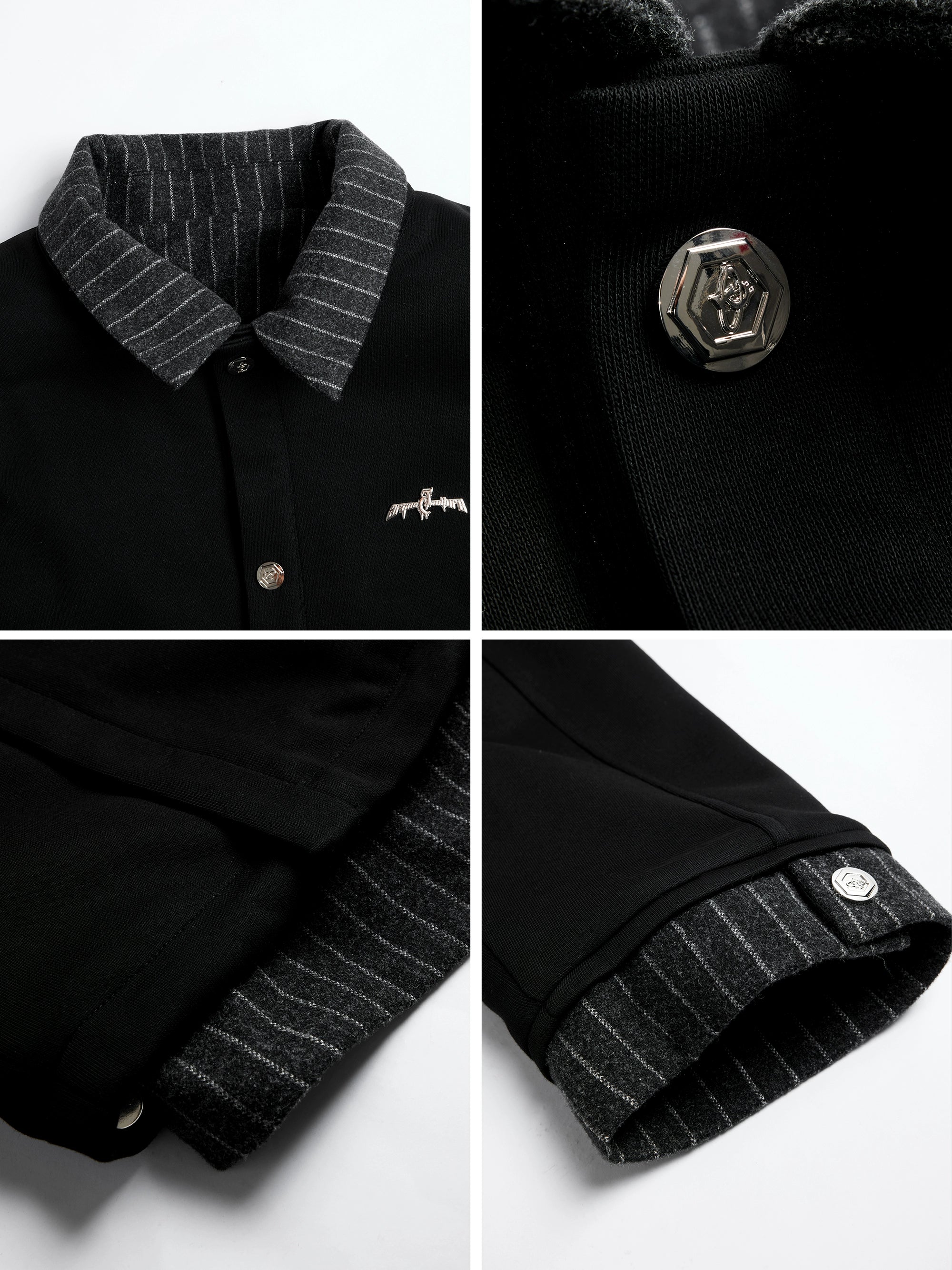 Pinstripe Collar Baseball Jackets