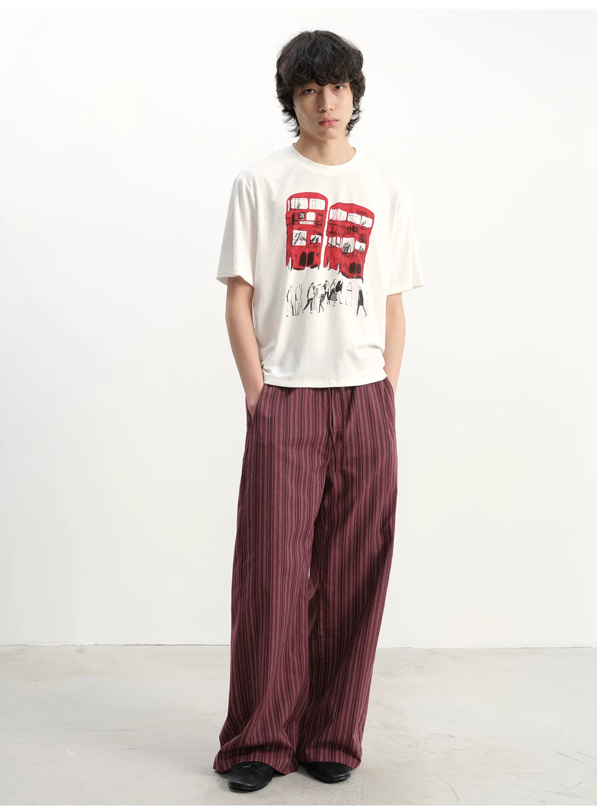Striped Relaxed Drawstring Lounge Pants