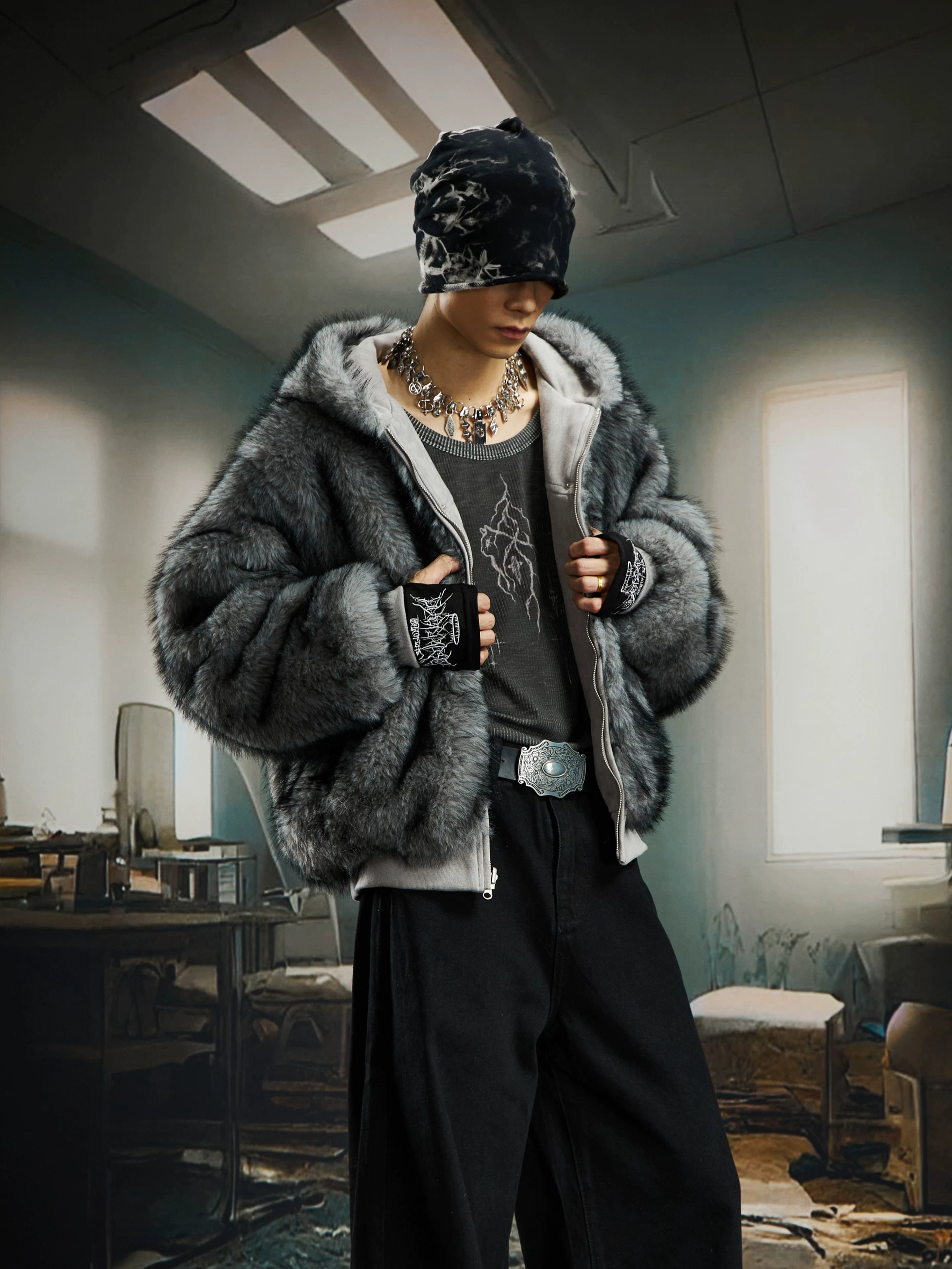 Reverb Reversible Faux‑Fur Hoodie Bomber