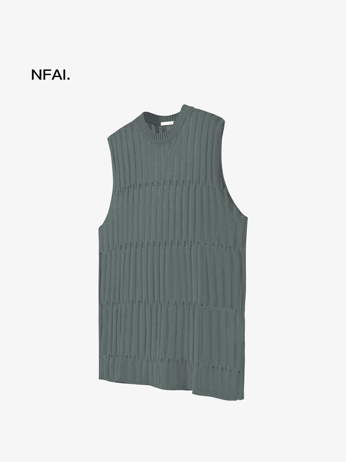 Tree-Pattern Open-Knit Vest