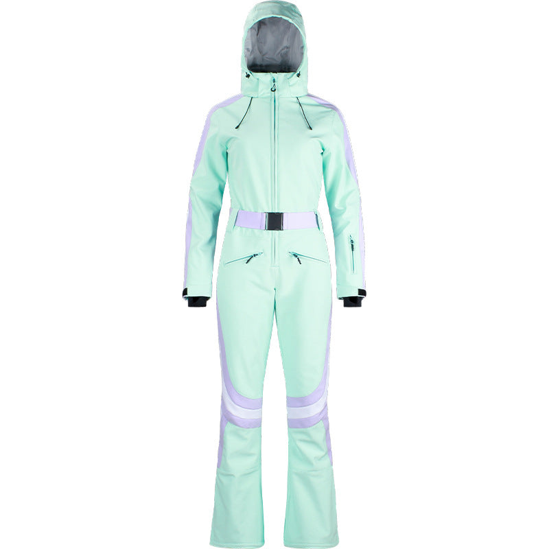 Hooded One-Piece Ski Jumpsuit