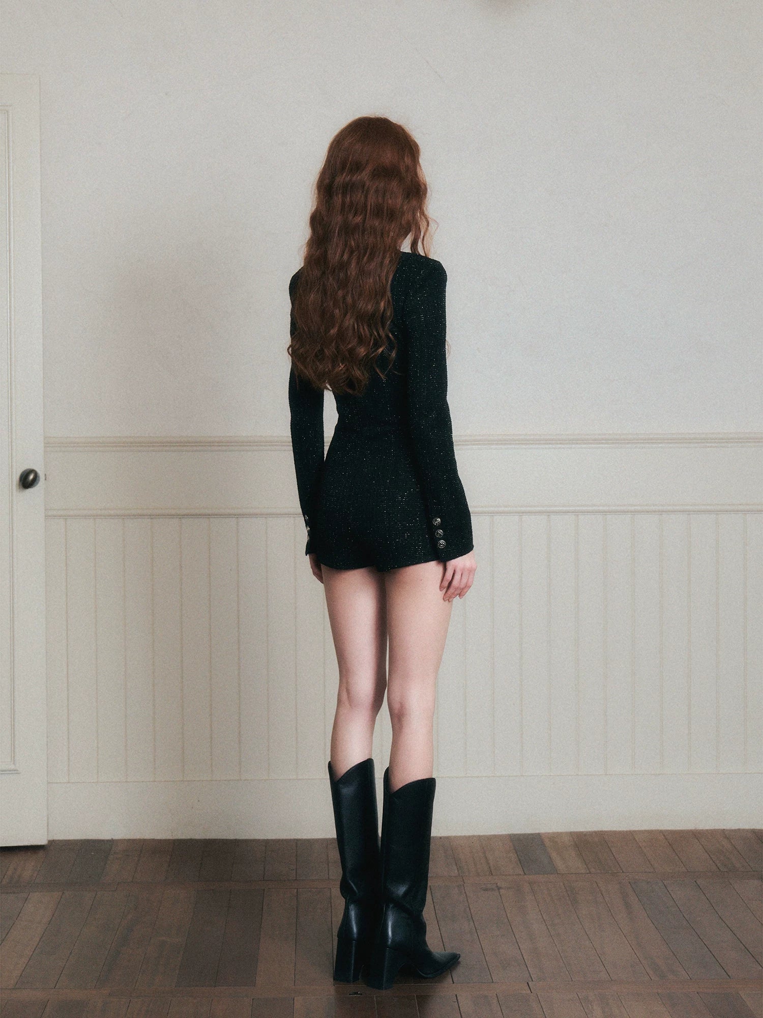 Midnight Muse Tweed Romper